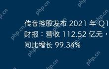 传音控股发布 2021 年 Q1 财报：营收 112.52 亿元，同比增长 99.34%