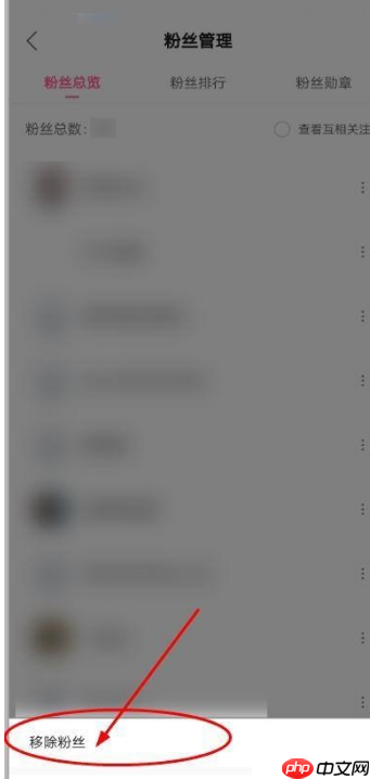 哔哩哔哩粉丝怎么移除
