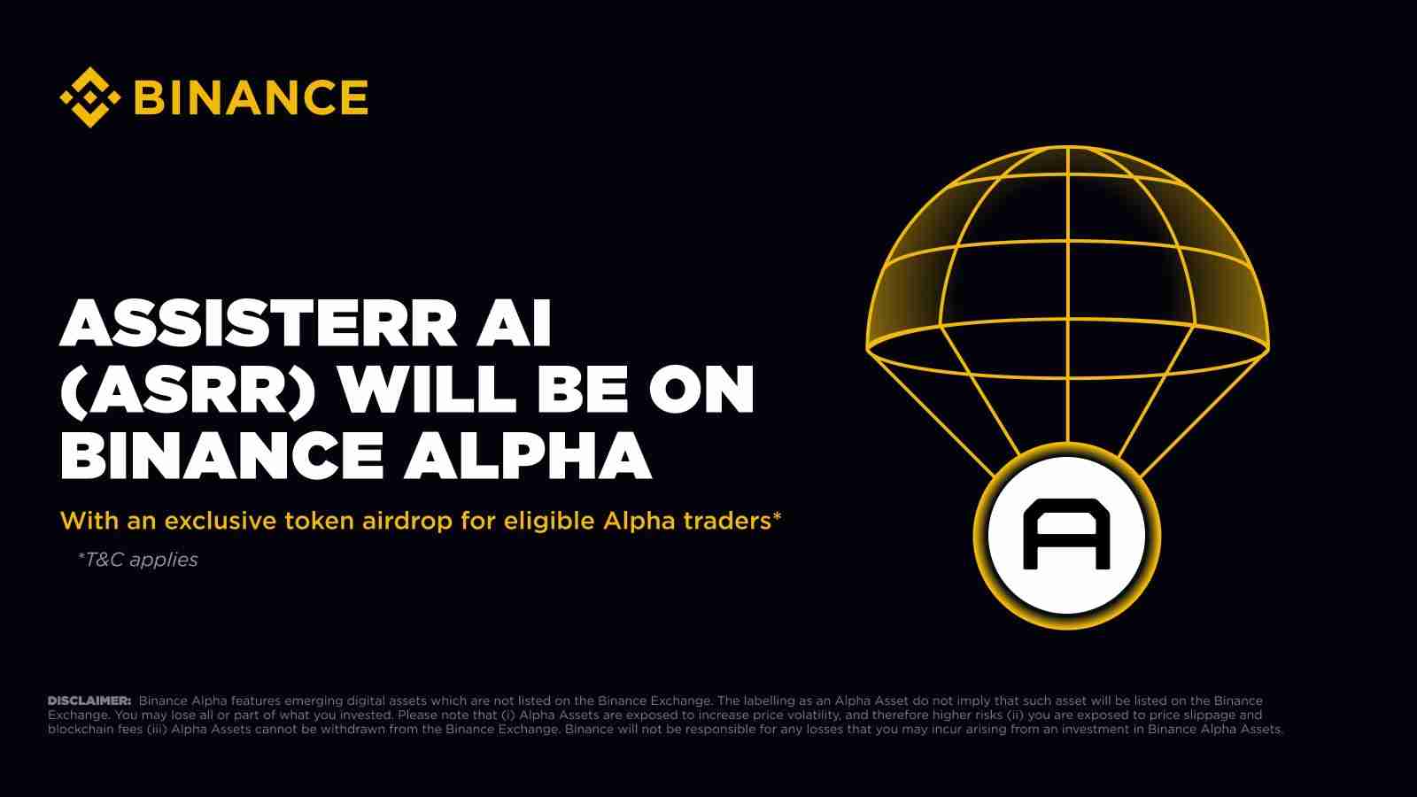 Binance Alpha将要点先容其最新型样Assisterr（ASRR），这是AI驱动的分布平台