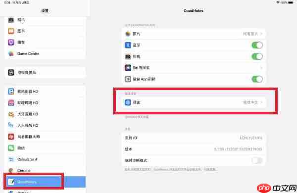 GoodNotes怎么设置中文