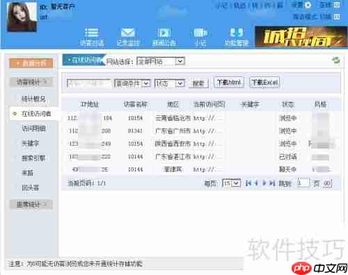 客服系统中访客数据的查看方法