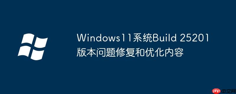 Windows11系統Build 25201版本問題修復和優化內容-小浪學習網