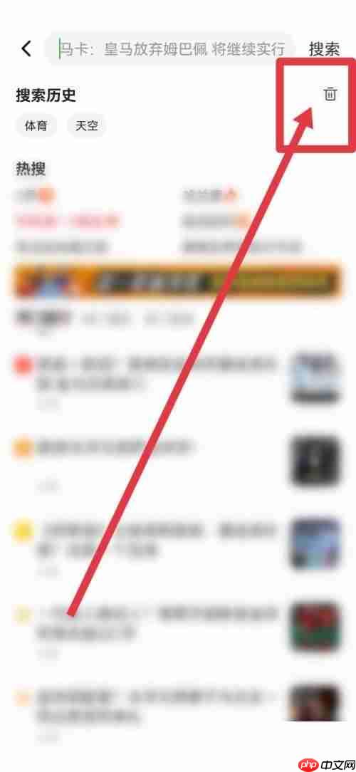 爱奇艺体育搜索历史如何删除