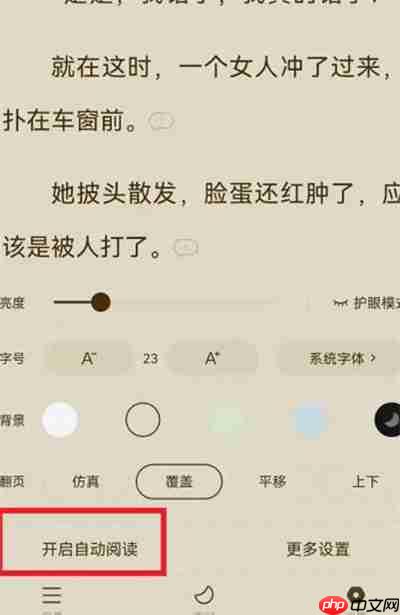 番茄小说自动阅读速度在哪里设置