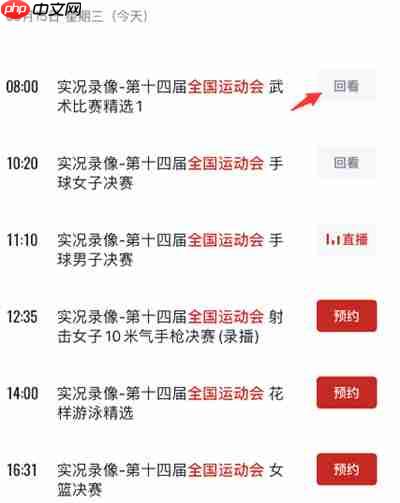 央视频怎么看全运会回放