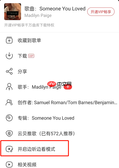 网易云音乐边听边看模式怎么开启