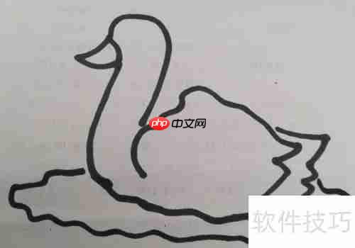儿童简笔画天鹅的画法步骤图解