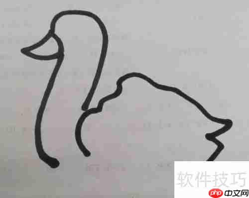 儿童简笔画天鹅的画法步骤图解