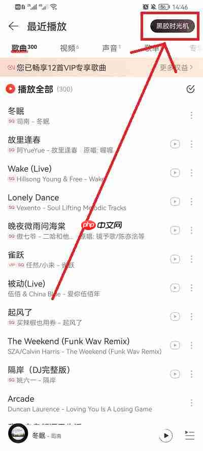 网易云音乐黑胶时光机怎么打开