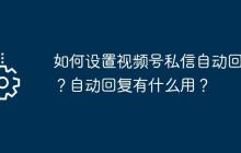 如何设置视频号私信自动回复？自动回复有什么用？