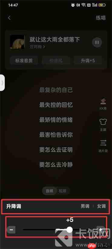 全民k歌降调1是多少