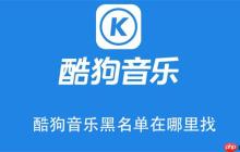 酷狗音乐黑名单在哪里找