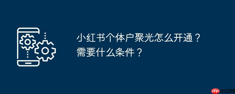 小红书个体户聚光怎么开通？需要什么条件？