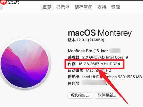 macbookpro电脑内存怎么看