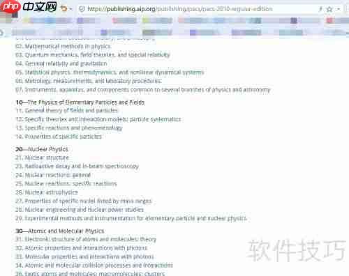 PACS查询：学科分类号快速检索指南