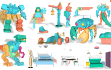 PartCrafter— AI 3D生成模型，支持多部件联合生成