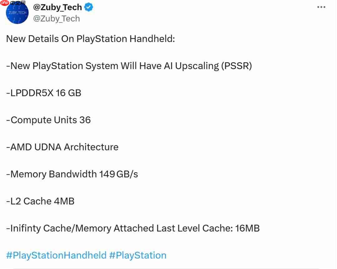 PlayStation掌机传闻：将配备16GB LPDDR5X内存、支持PSSR