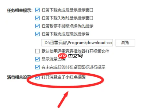 迅雷极速版怎么关闭消息盒子小红点？迅雷极速版关闭消息盒子小红点的方法