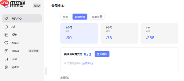 阿里云盘会员有什么用