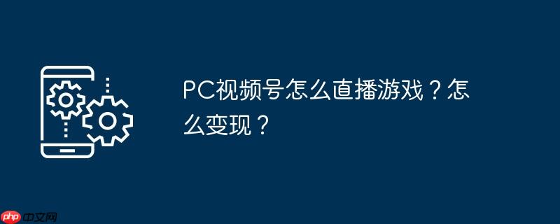 pc视频号怎么直播游戏？怎么变现？