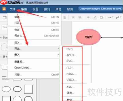 流程图绘制及填充颜色设置方法