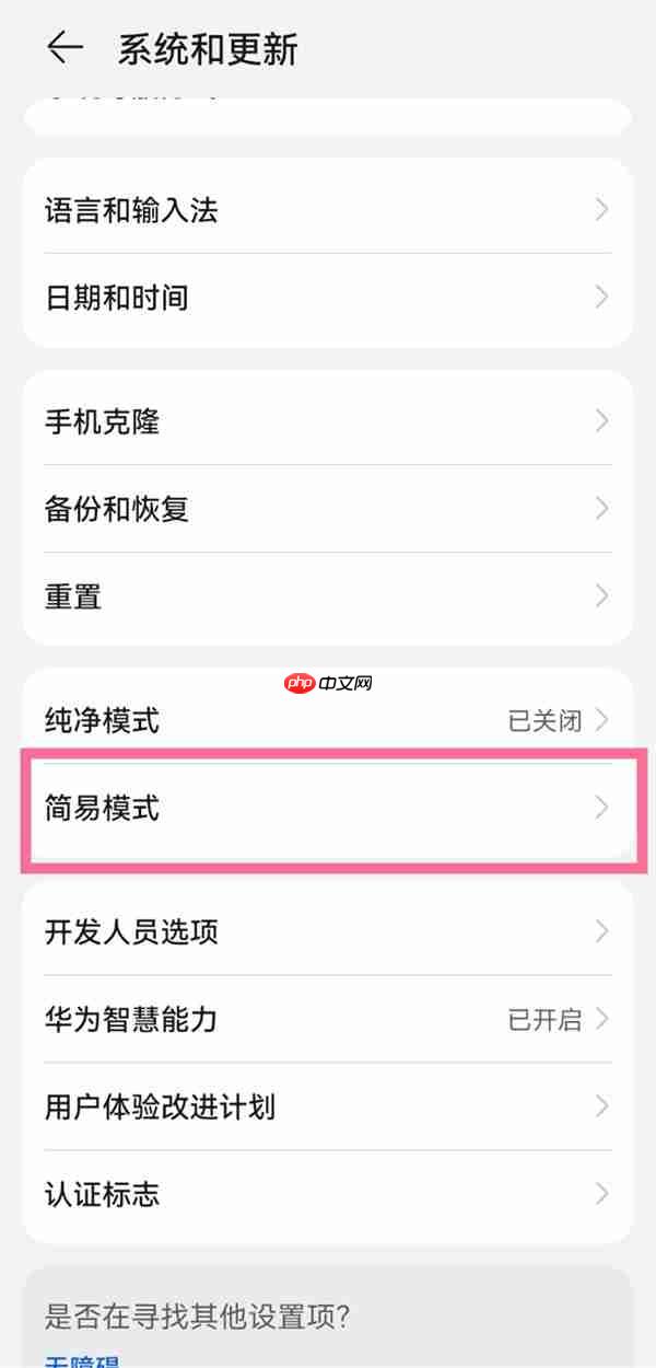 华为nova10简易模式怎么设置