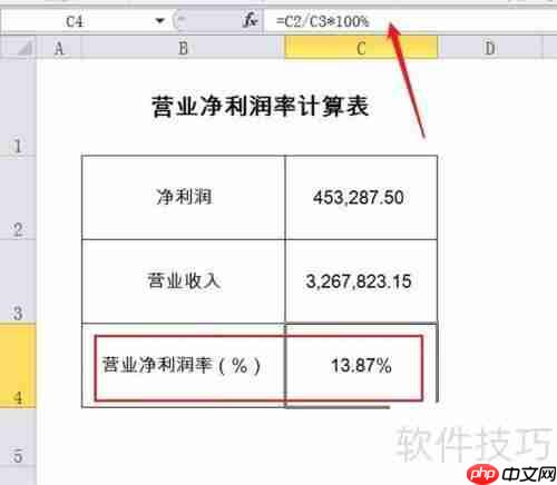 营业净利润率的计算方法