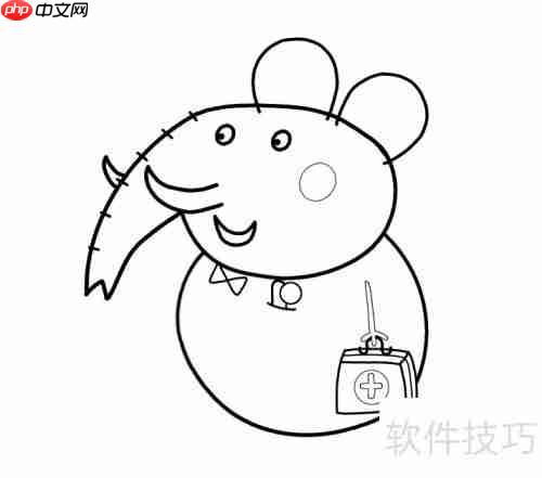 学会画大象牙医简笔画，只需简单几步！