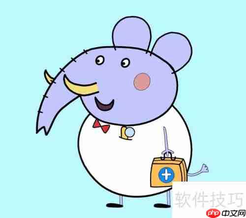 学会画大象牙医简笔画，只需简单几步！