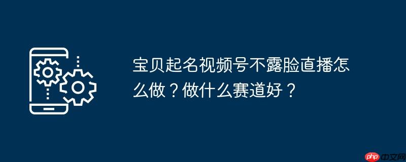 宝贝起名视频号不露脸直播怎么做？做什么赛道好？