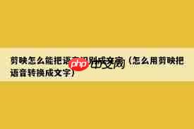 剪映如何将语音识别成文字