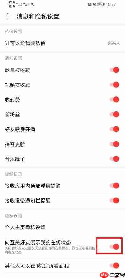 网易云音乐怎么隐藏在线状态