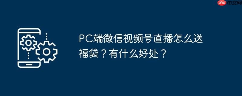 pc端微信视频号直播怎么送福袋？有什么好处？