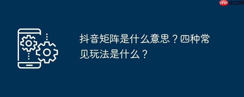 抖音矩阵是什么意思？四种常见玩法是什么？