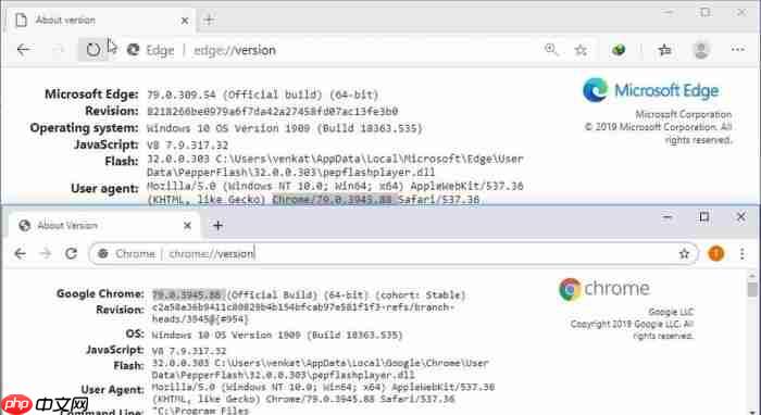 Win10 Edge浏览器稳定版版本号和Chrome稳定版相同-小浪学习网
