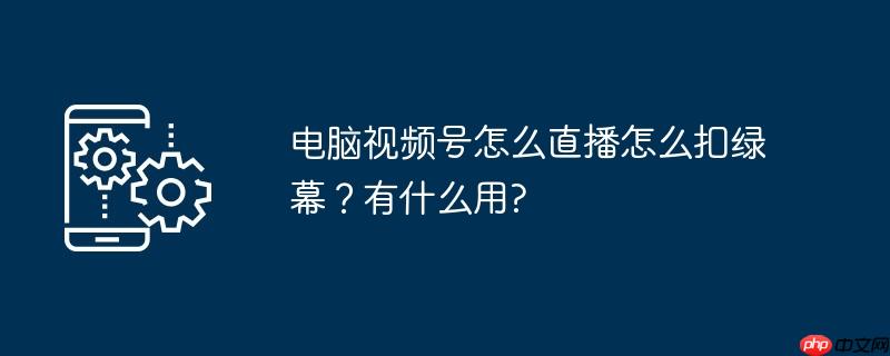电脑视频号怎么直播怎么扣绿幕？有什么用?