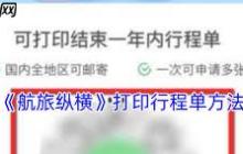 航旅縱橫怎么打印行程單