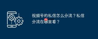 视频号的私信怎么分流?私信分流在哪里看?