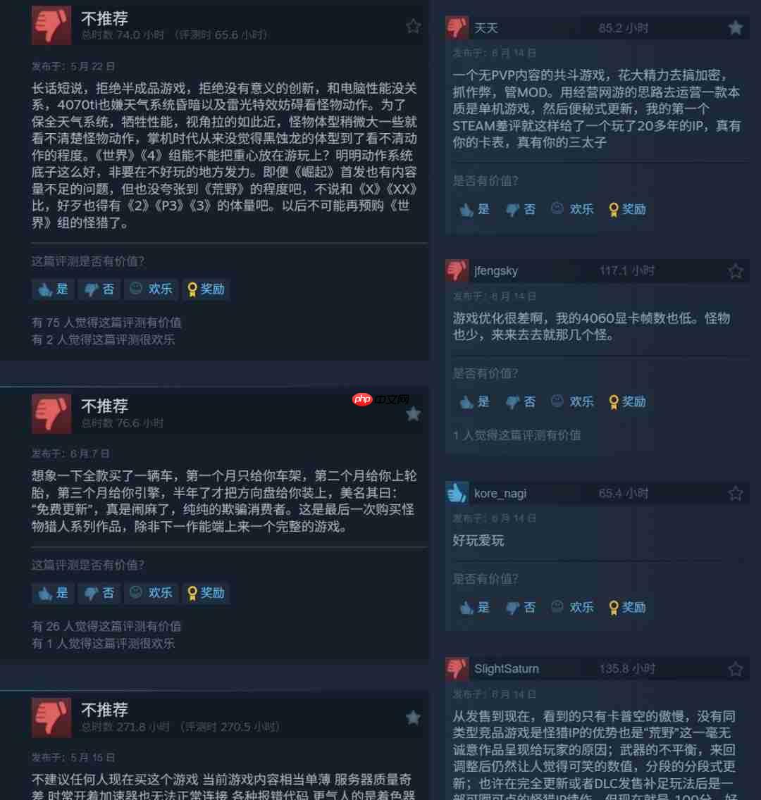 《怪物猎人：荒野》便秘式更新惹众怒 PC版已多半差评