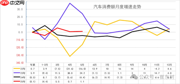 2025年1-5月中国汽车生产1276万台 同比增长11%