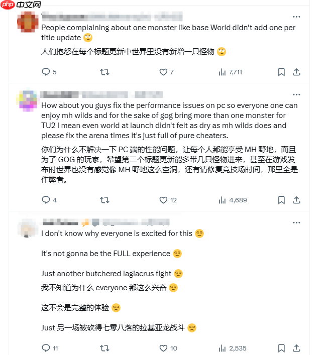 幽默卡表！《怪猎荒野》改公告三月一龙引众怒！