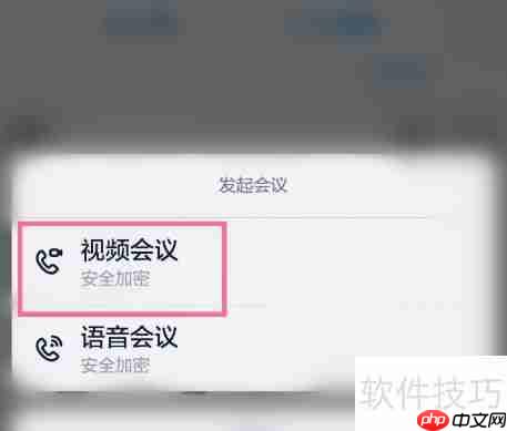 钉钉群聊发起与结束视频会议的方法