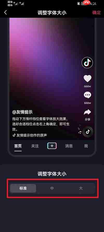 抖音字体怎么调整