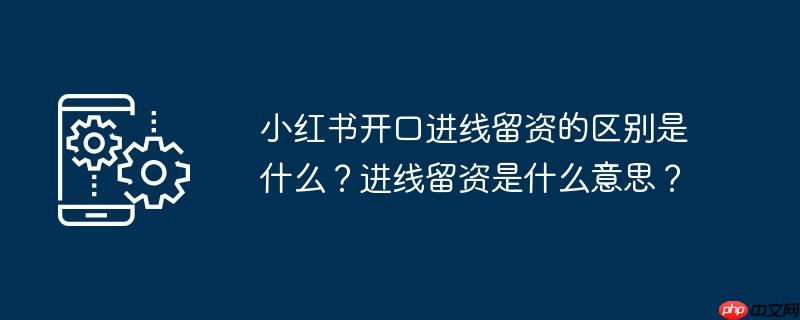 小红书开口进线留资的区别是什么?进线留资是什么意思?