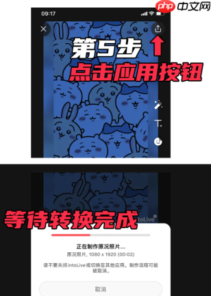 intolive怎么把视频转化动态壁纸 intolive动态壁纸只有2秒、1秒怎么办