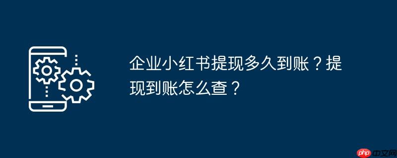 企业小红书提现多久到账？提现到账怎么查？