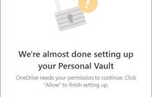 Win10 1909如何设置OneDrive Personal Vault存储？