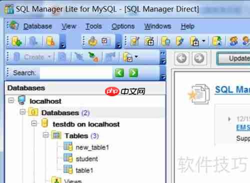 SQL Manager修改数据库表行格式的方法