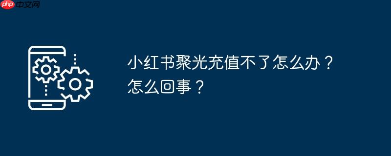 小红书聚光充值不了怎么办？怎么回事？