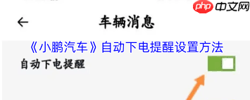 小鹏汽车app如何设置自动下电提醒